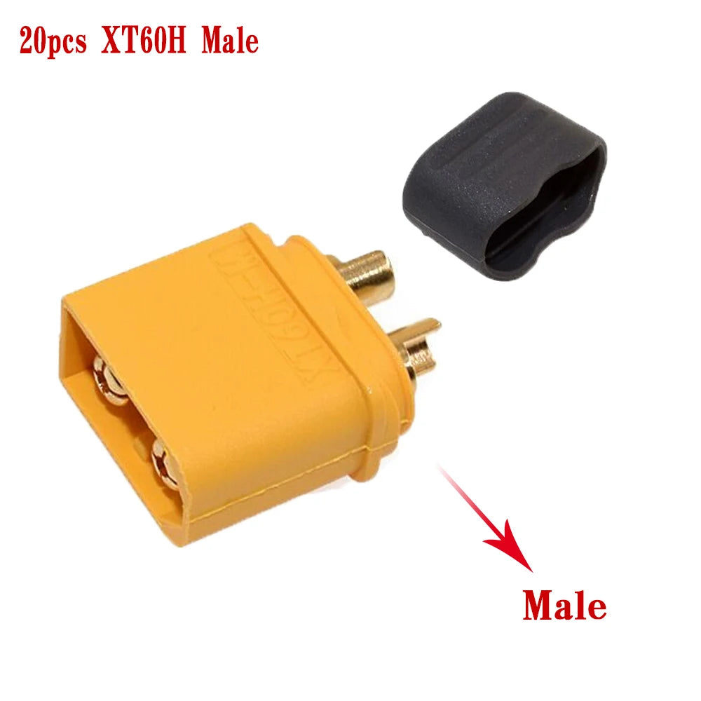 Amass 10/20/50 Pairs XT60H Bullet Connector Plug Upgrated of XT60 Sheath Female Male Gold Plated for Remote control toy parts