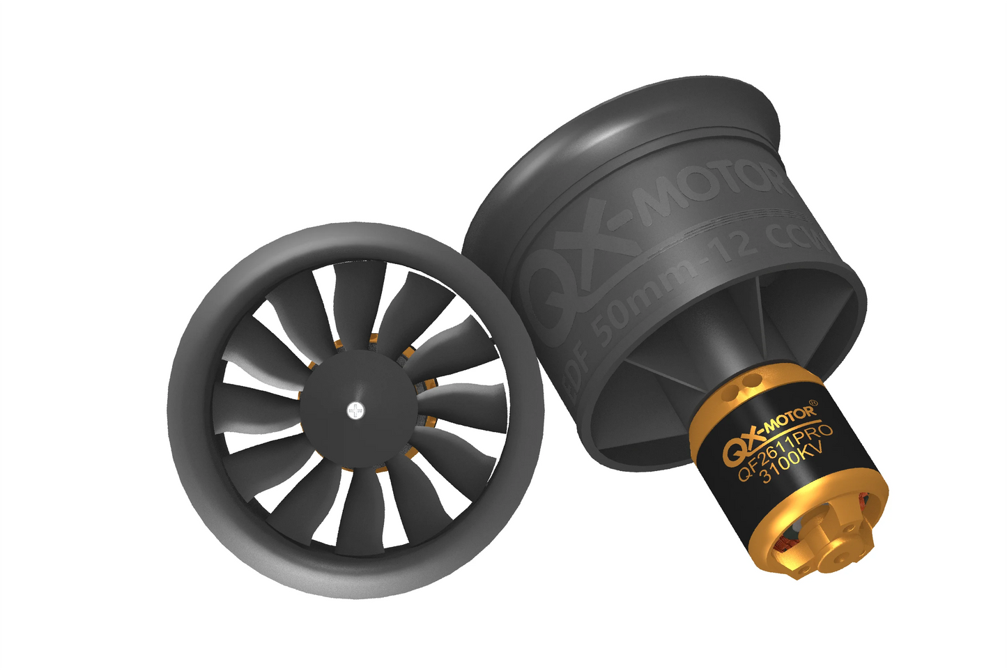 QX-MFLU 50mm QF2611--3300KV EDF brushless motor (forward/reverse) 1W controller, violent fan power assembly accessories