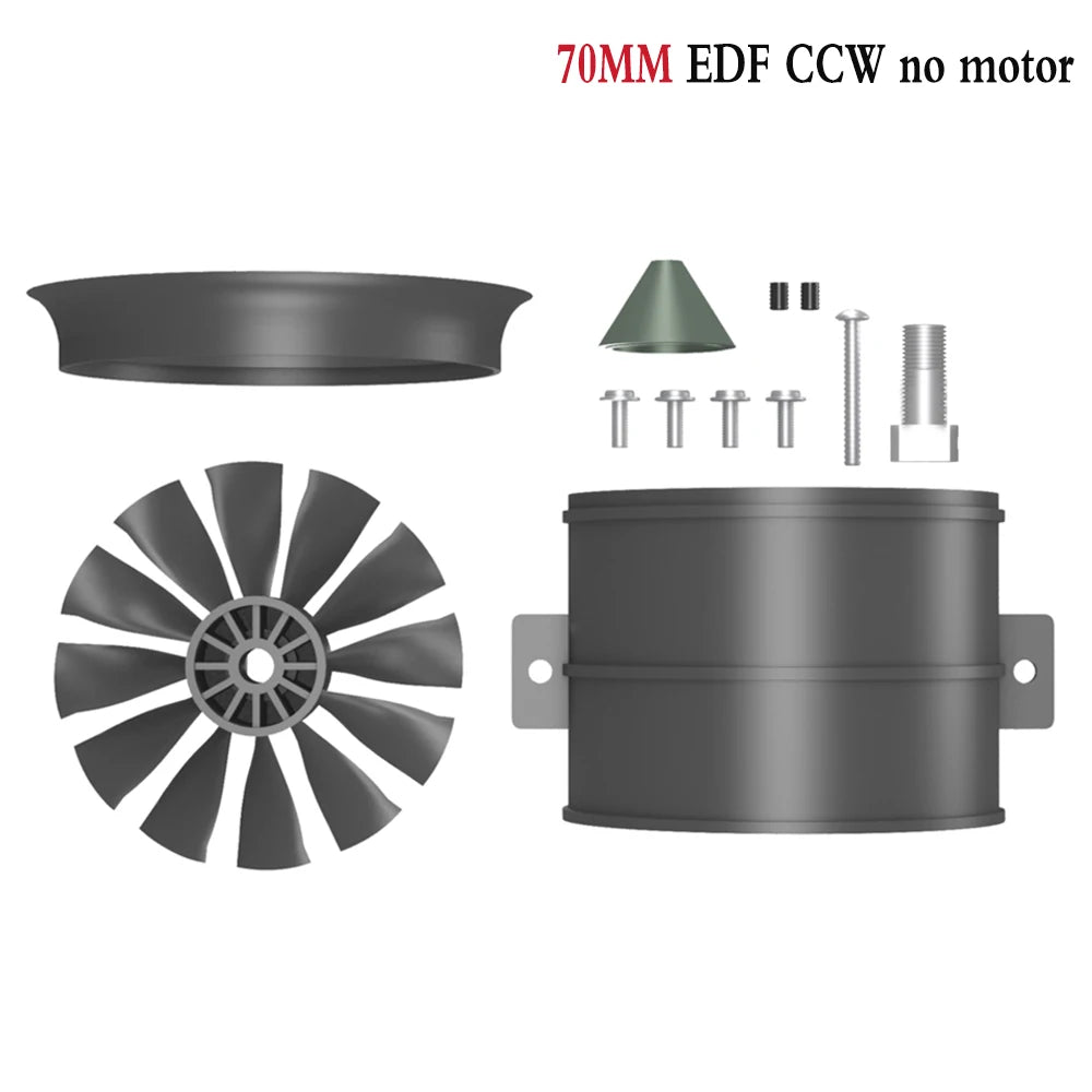 QX-MOTOR 30MM 50MM 64MM 70MM 80MM 90MM EDF no motor 6/12 Blades Ducted Fan For Remote Control Toy Parts