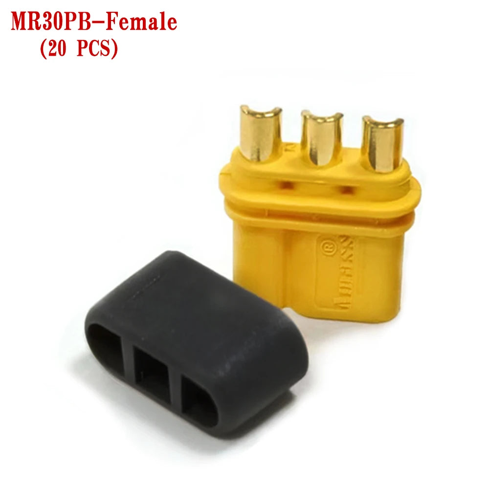 Amass MR30PB 10/20/50pairs Male / Female Connector Plugs with Sheath For RC Lipo Battery Remote Control Toy Accessories