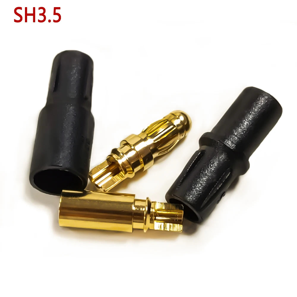 10/20/50pairs Amass 3.5mm SH3.5 Gold Plated Connector with Protective Sleeves for Rc Remote Control Toy Accessories