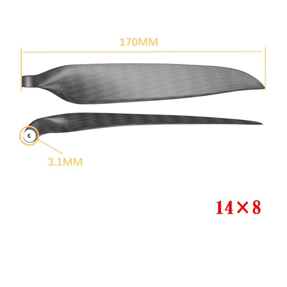 QX-MOTOR 9.5x5 10x6 12x8 13x8 16x8 18x10 19x10 Carbon Fiber Folding Propeller Blades for Remote Control Toy Parts