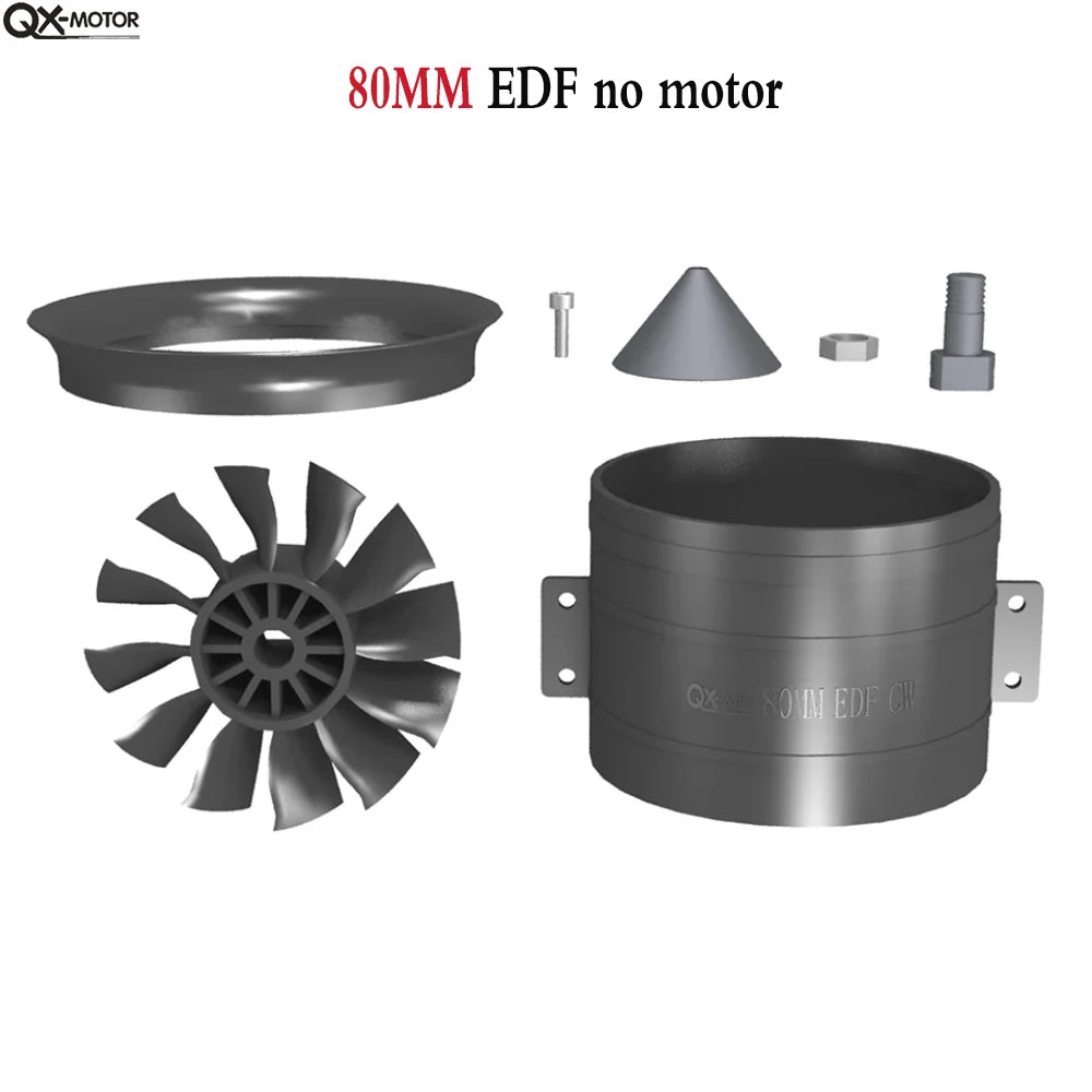 QX-MOTOR 30MM 50MM 64MM 70MM 80MM 90MM EDF no motor 6/12 Blades Ducted Fan For Remote Control Toy Parts