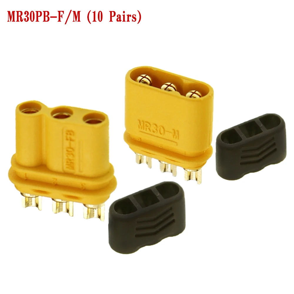 Amass MR30PB 10/20/50pairs Male / Female Connector Plugs with Sheath For RC Lipo Battery Remote Control Toy Accessories