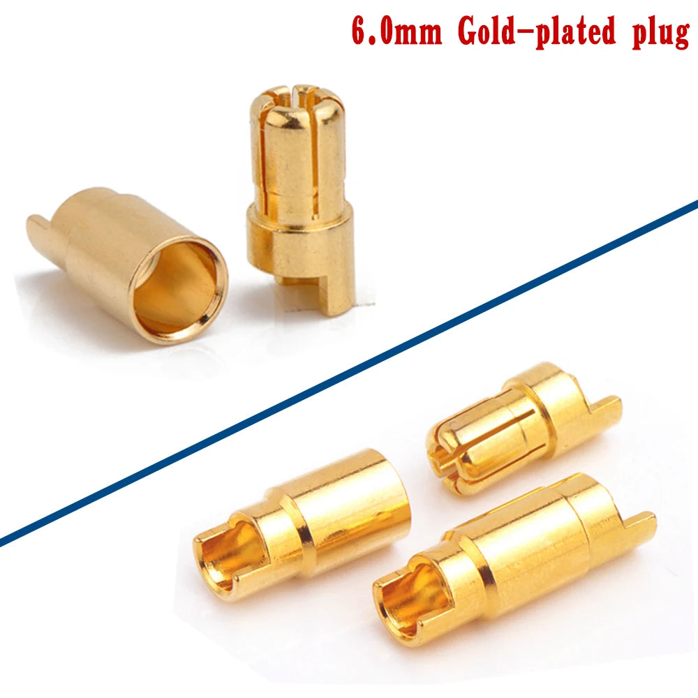 Amass 20/50/100Pairs 5.5mm 6mm 8mm Male Female Bullet Banana Plug Connector for Lipo Battery ESC Motor Remote control toy parts