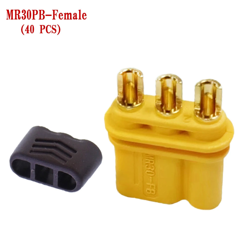 Amass MR30PB 10/20/50pairs Male / Female Connector Plugs with Sheath For RC Lipo Battery Remote Control Toy Accessories