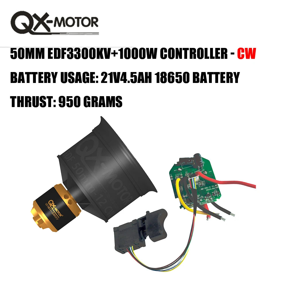 QX-MFLU 50mm QF2611--3300KV EDF brushless motor (forward/reverse) 1W controller, violent fan power assembly accessories