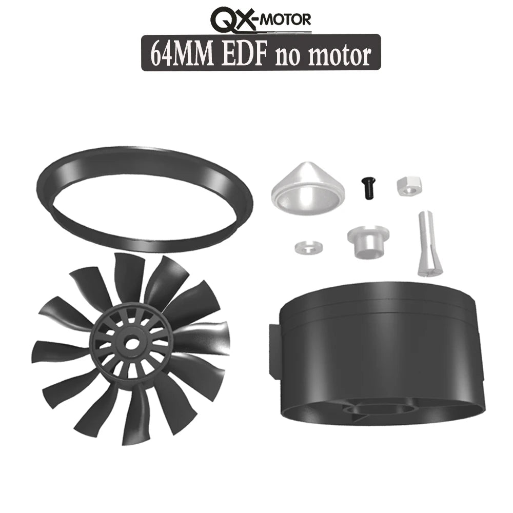 QX-MOTOR 30MM 50MM 64MM 70MM 80MM 90MM EDF no motor 6/12 Blades Ducted Fan For Remote Control Toy Parts