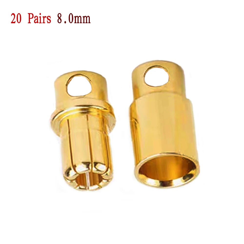 Amass 20/50/100Pairs 5.5mm 6mm 8mm Male Female Bullet Banana Plug Connector for Lipo Battery ESC Motor Remote control toy parts