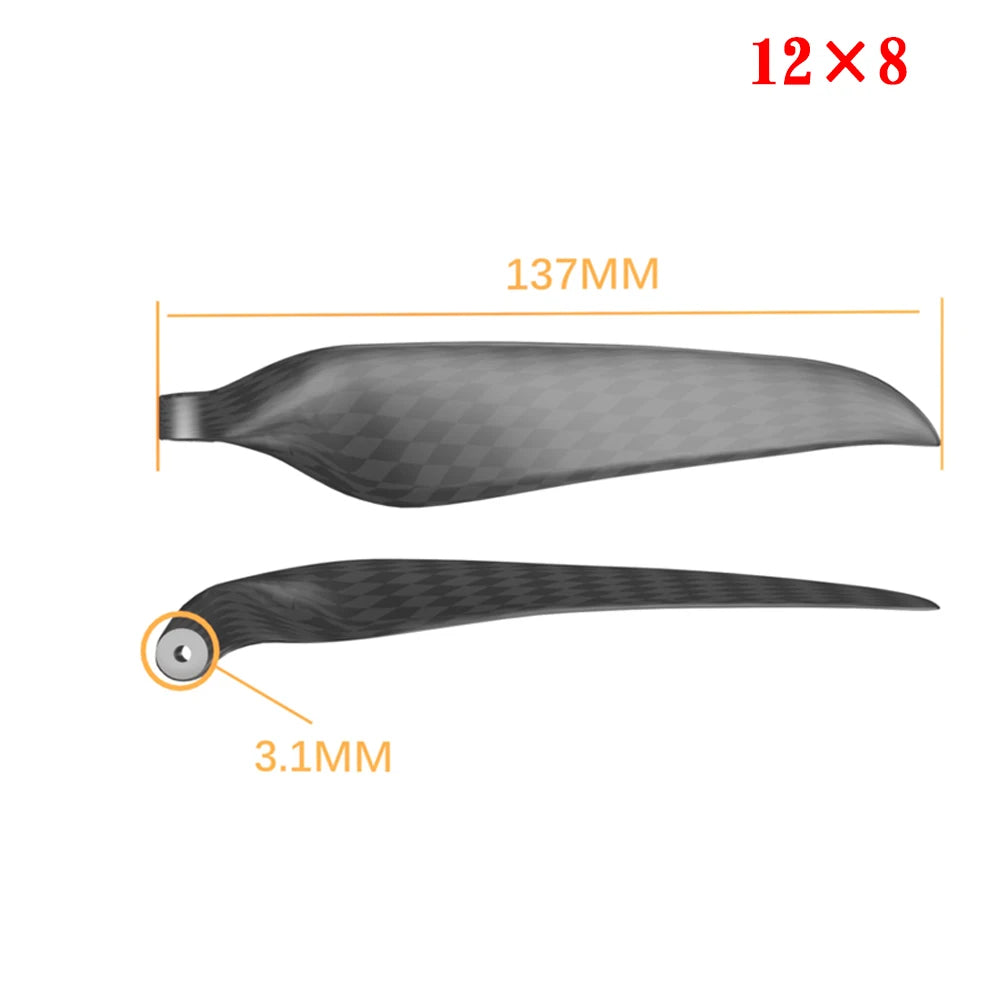 QX-MOTOR 9.5x5 10x6 12x8 13x8 16x8 18x10 19x10 Carbon Fiber Folding Propeller Blades for Remote Control Toy Parts