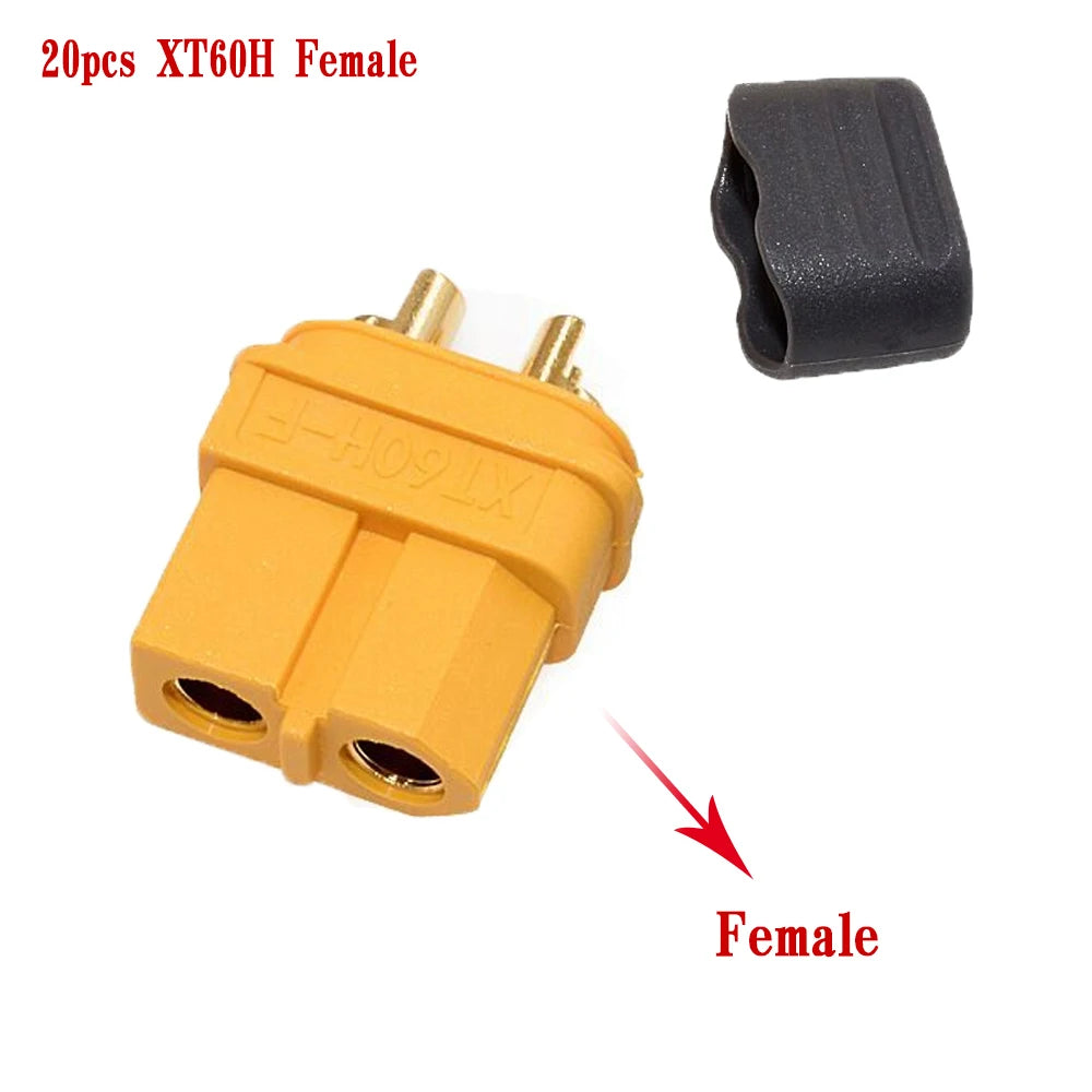 Amass 10/20/50 Pairs XT60H Bullet Connector Plug Upgrated of XT60 Sheath Female Male Gold Plated for Remote control toy parts