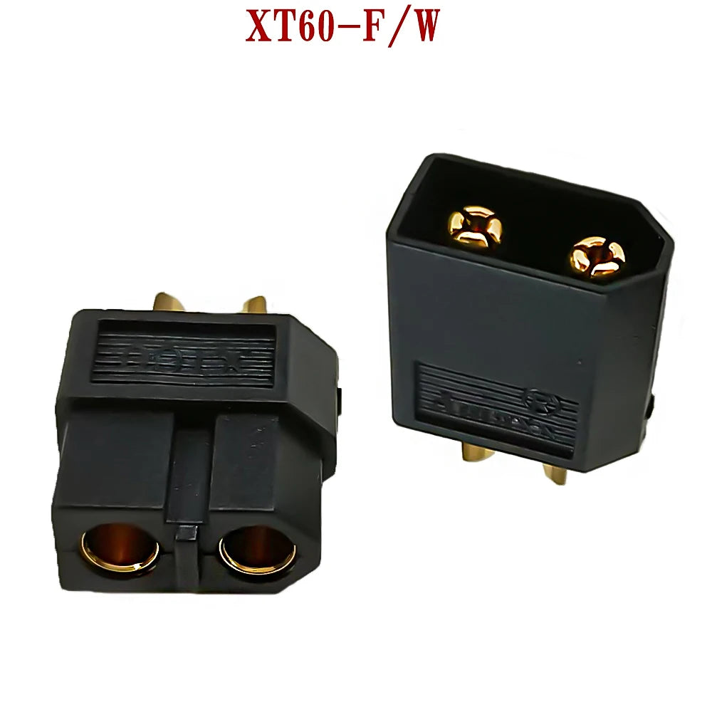 Amass 10/20/50 pair XT60 black brass plated gold bullet connector plug, suitable for remote control toy parts