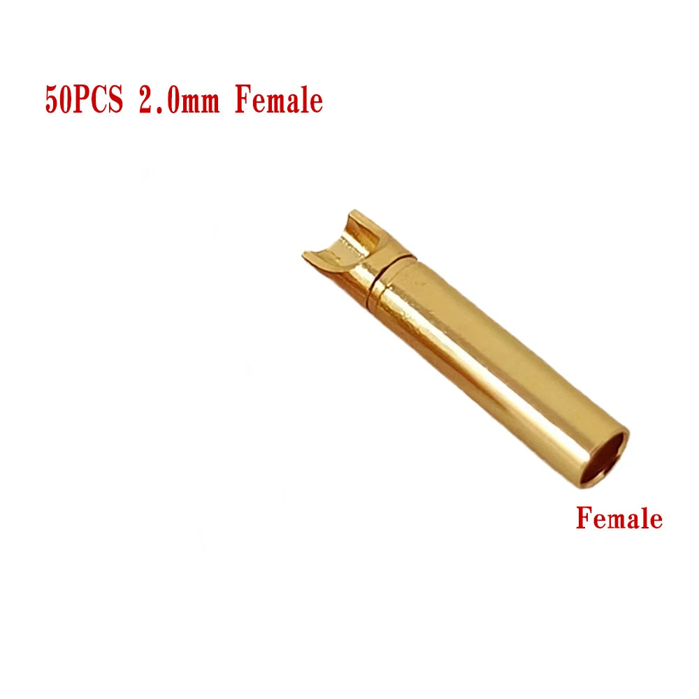 Amass 50/100Pairs 2mm 3.5mm 4mm Gold-Plated Bullet Male Female Banana Plug Connector for DIY RC Lipo Battery ESC Plug