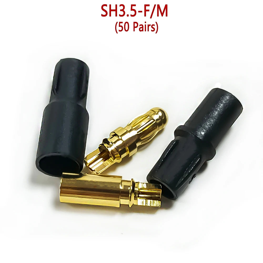 10/20/50pairs Amass 3.5mm SH3.5 Gold Plated Connector with Protective Sleeves for Rc Remote Control Toy Accessories