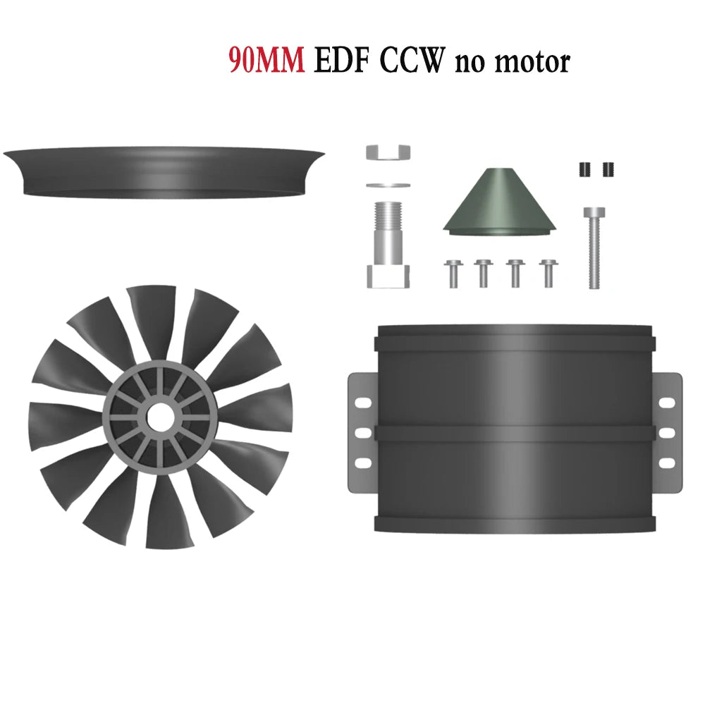 QX-MOTOR 30MM 50MM 64MM 70MM 80MM 90MM EDF no motor 6/12 Blades Ducted Fan For Remote Control Toy Parts