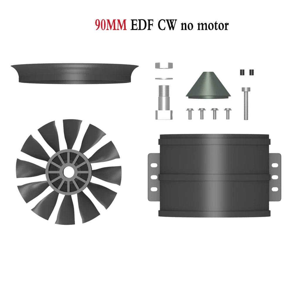 QX-MOTOR 30MM 50MM 64MM 70MM 80MM 90MM EDF no motor 6/12 Blades Ducted Fan For Remote Control Toy Parts