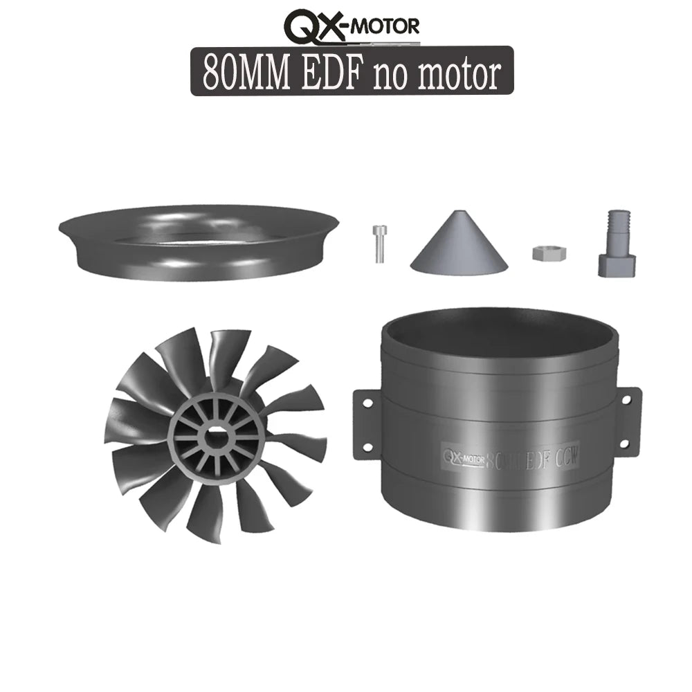 QX-MOTOR 30MM 50MM 64MM 70MM 80MM 90MM EDF no motor 6/12 Blades Ducted Fan For Remote Control Toy Parts