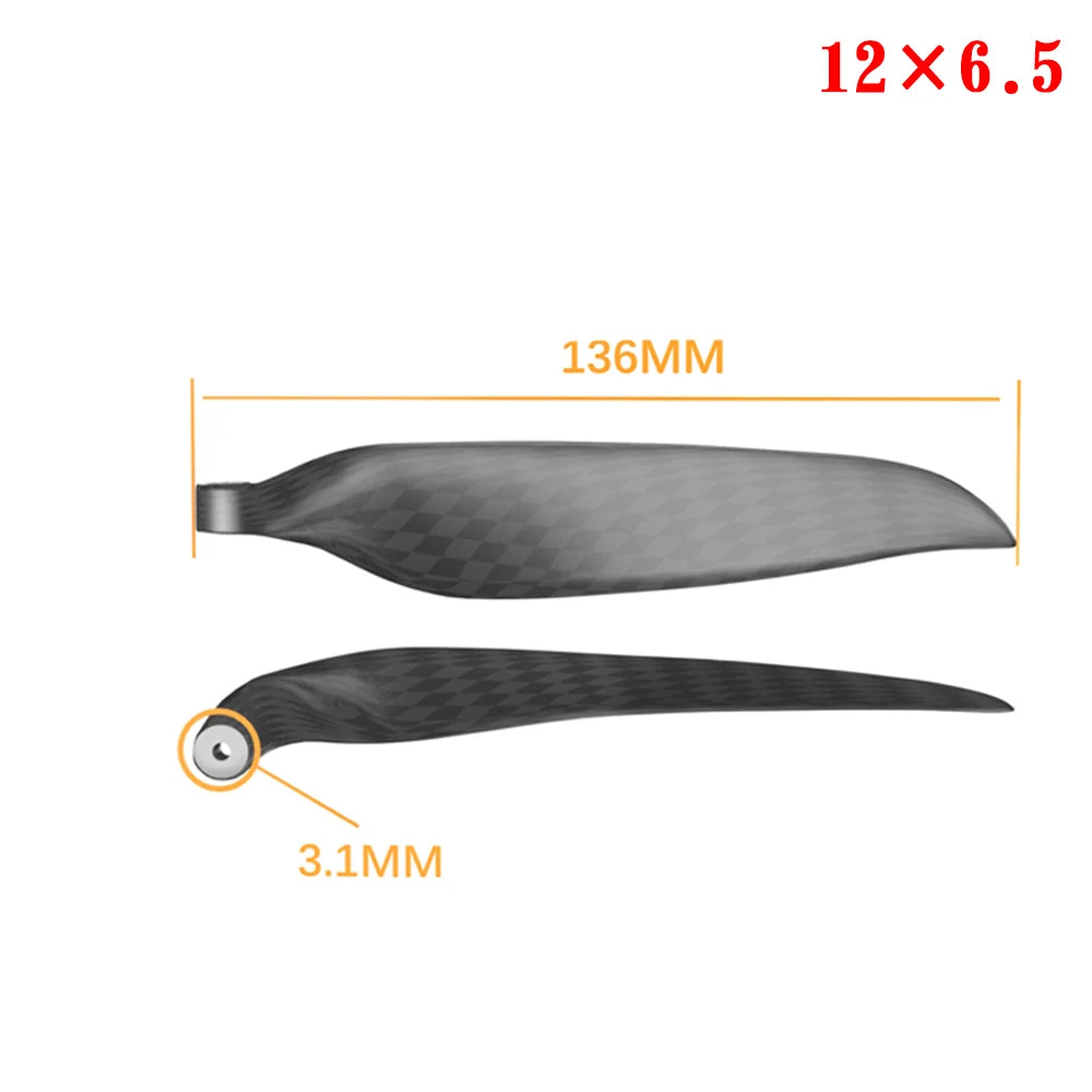 QX-MOTOR 9.5x5 10x6 12x8 13x8 16x8 18x10 19x10 Carbon Fiber Folding Propeller Blades for Remote Control Toy Parts