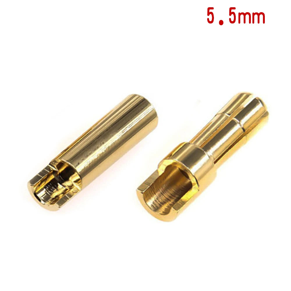 Amass 20/50/100Pairs 5.5mm 6mm 8mm Male Female Bullet Banana Plug Connector for Lipo Battery ESC Motor Remote control toy parts