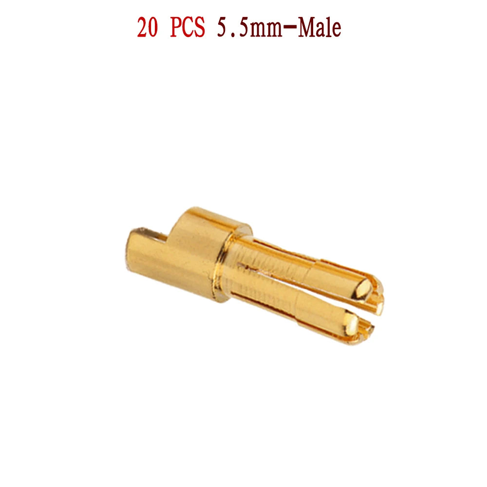 Amass 20/50/100Pairs 5.5mm 6mm 8mm Male Female Bullet Banana Plug Connector for Lipo Battery ESC Motor Remote control toy parts