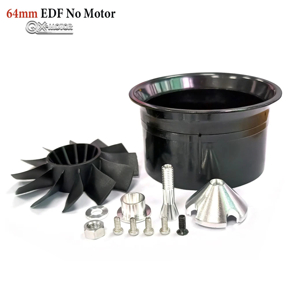 QX-MOTOR 30MM 50MM 64MM 70MM 80MM 90MM EDF no motor 6/12 Blades Ducted Fan For Remote Control Toy Parts