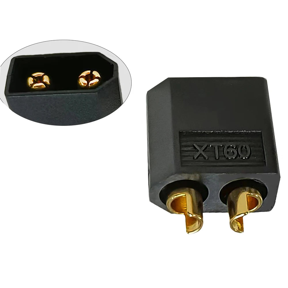 Amass 10/20/50 pair XT60 black brass plated gold bullet connector plug, suitable for remote control toy parts