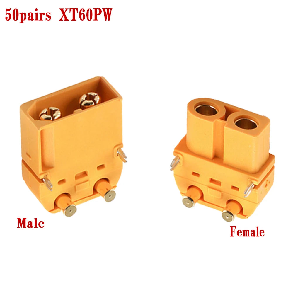 Amass 10/20/50Pairs XT60PW Brass Gold Banana Bullet Male Female Connectors Plug Connect Parts For Remote Control Toy Parts