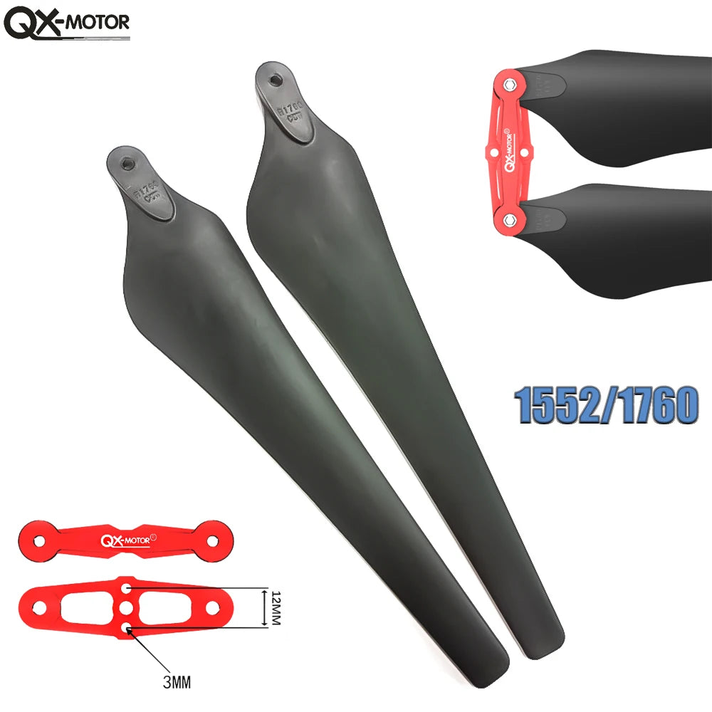 QX-MOTOR 1552 1760 CWCCW 15inch 17inch Carbon plastic Folding Propeller Blades For S800 S900 S1000 Remote Control Toy Parts