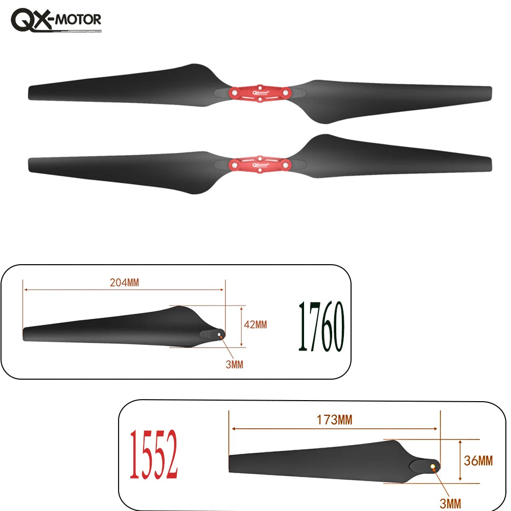 QX-MOTOR 1552 1760 CWCCW 15inch 17inch Carbon plastic Folding Propeller Blades For S800 S900 S1000 Remote Control Toy Parts