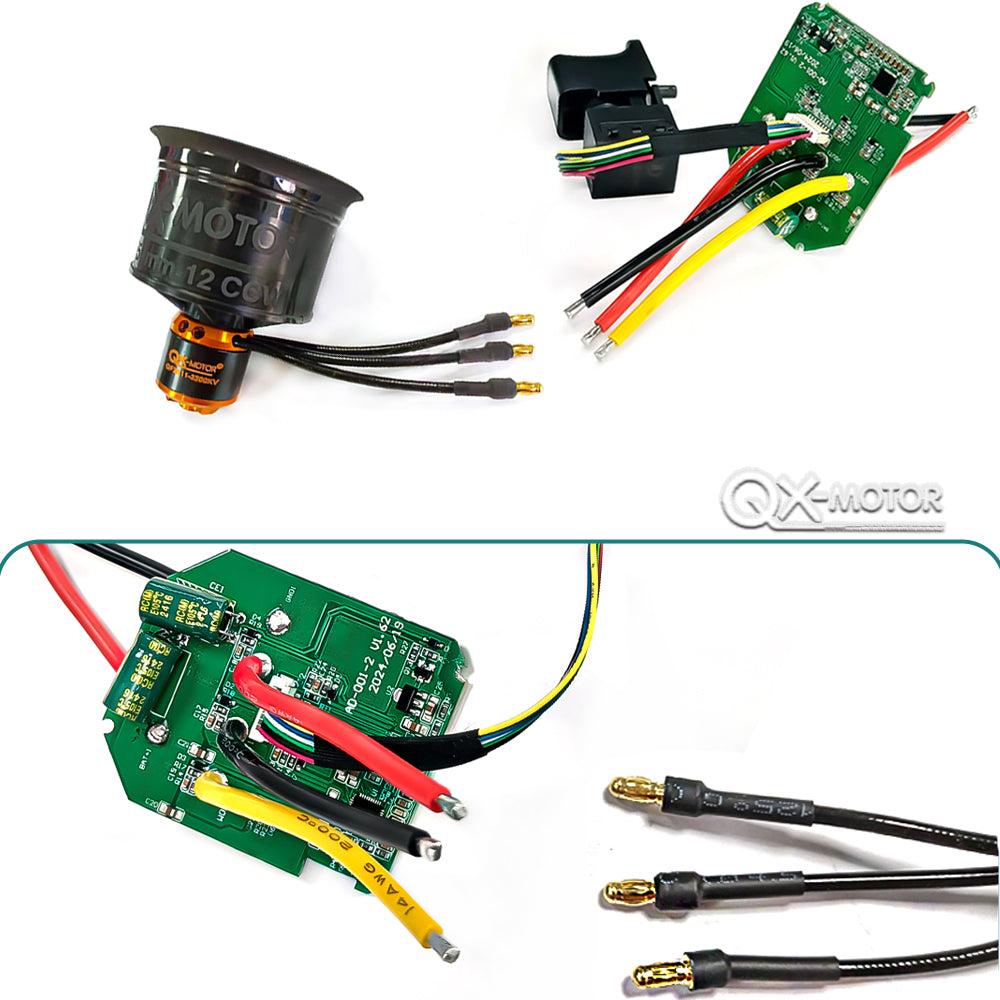 Brushless motor circuit board 1000W controller (with switch) and 50mm EDF 12 blades fan CCW 3300KV for violent fan accessories