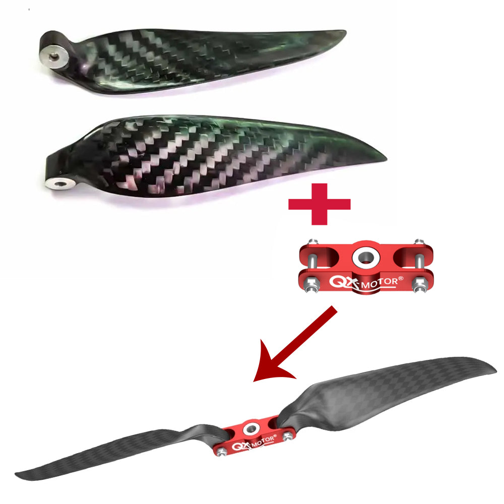 QX-MOTOR Carbon Fiber Folding propeller blade 9.5x5 10x6 11x6 11x8 12x6 13x6.5 13x7 13x8 14x8 14x9.5 15x10 16x8 16x13 18x10 19x10  For RC Airplane Props Fixed Wing Model