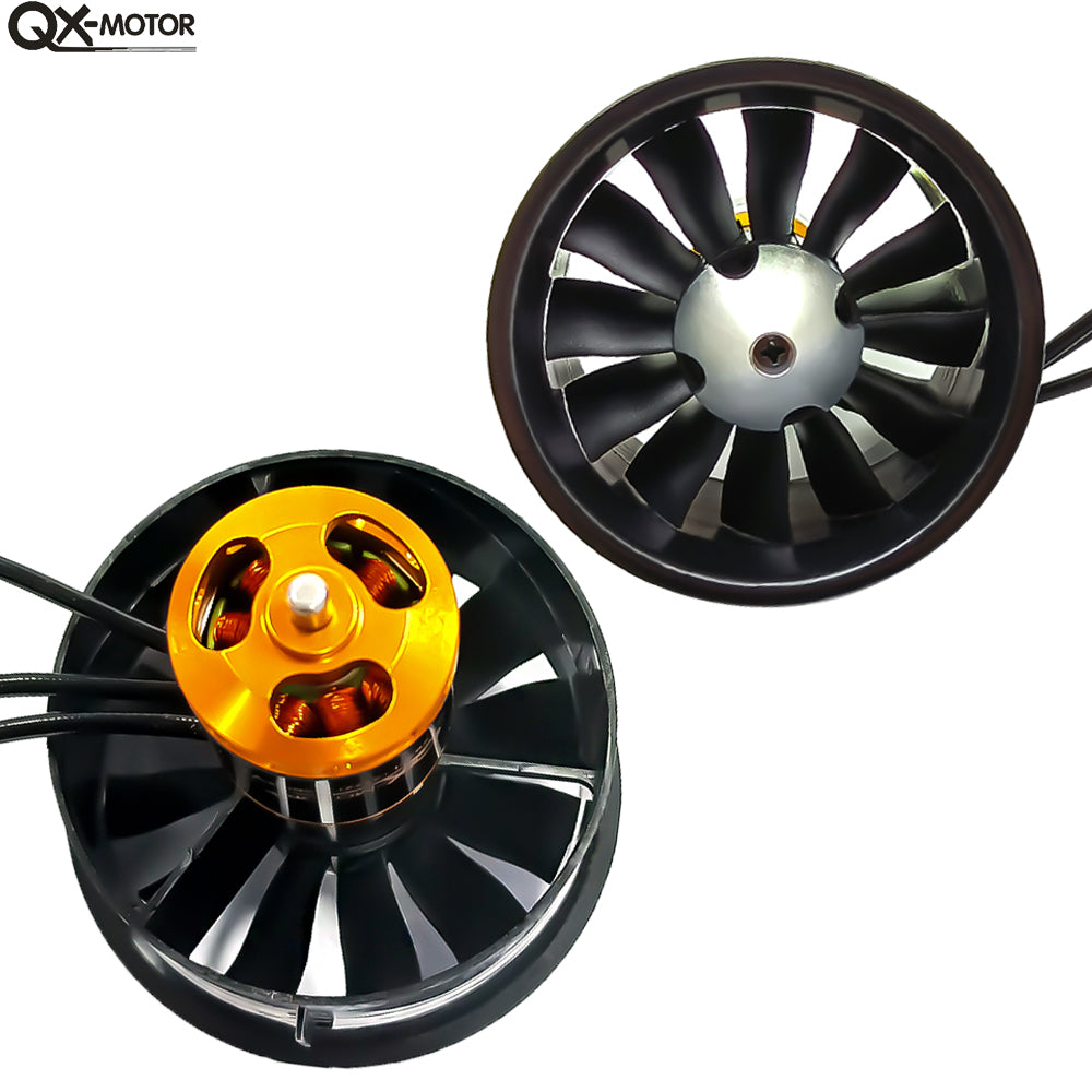 QX-MOTOR New 64mm EDF 2200KV/2400KV/3500KV/3800KV/4300kv Brushless Motor with 12 Blades Ducted Fan for RC Airplane Parts