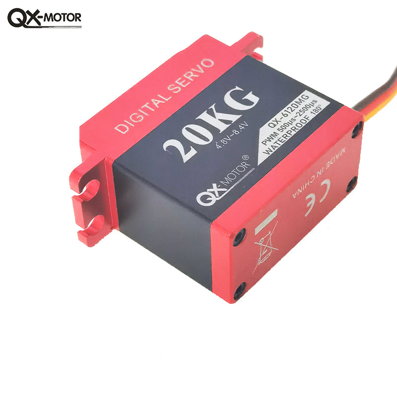 QX-MOTOR QX-6120MG 180° Digital Rc Servo 20kg Torque Waterproof For RC car Toy