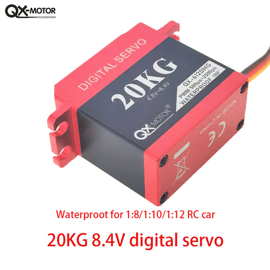 QX-MOTOR QX-6120MG 180° Digital Rc Servo 20kg Torque Waterproof For RC car Toy