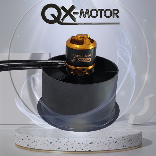 QX-Motor 64mm EDF 4500KV Brushless Motor with 5 Blades Ducted Fan for FMS RC Airplane