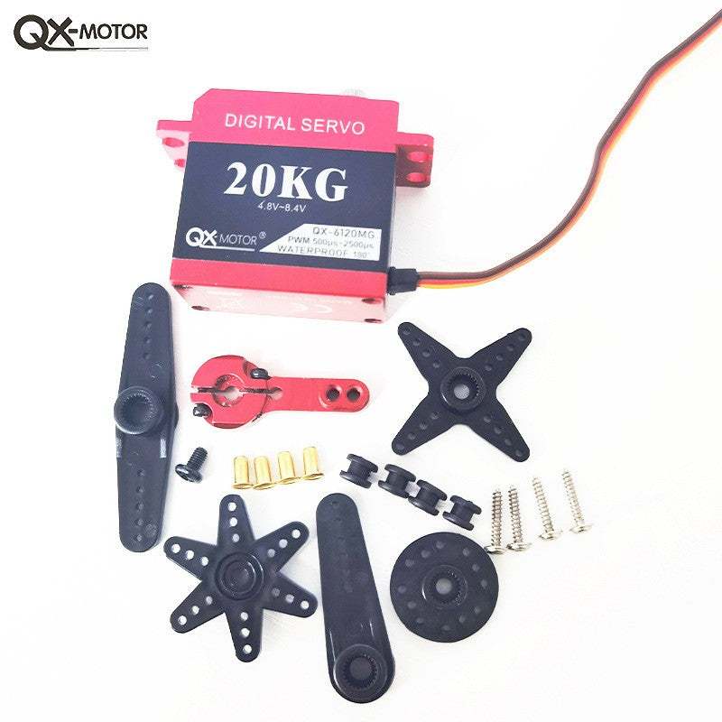 QX-MOTOR QX-6120MG 180° Digital Rc Servo 20kg Torque Waterproof For RC car Toy