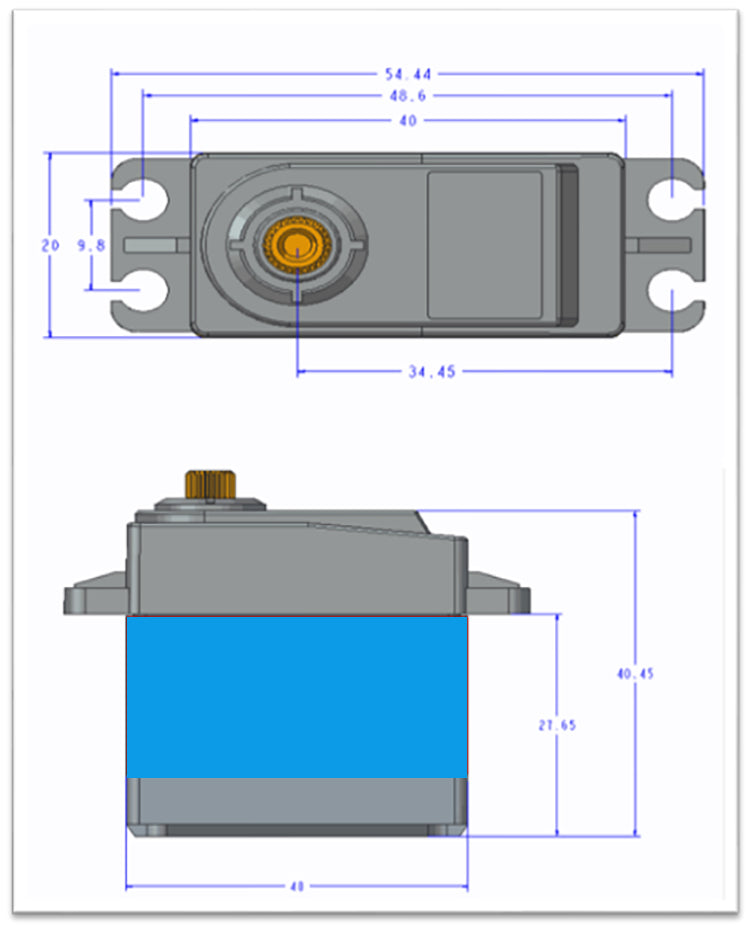 QX-Motor QX-3125MG High voltage Waterproof servo 25KG 180° 360°  high speed metal gear digital servo